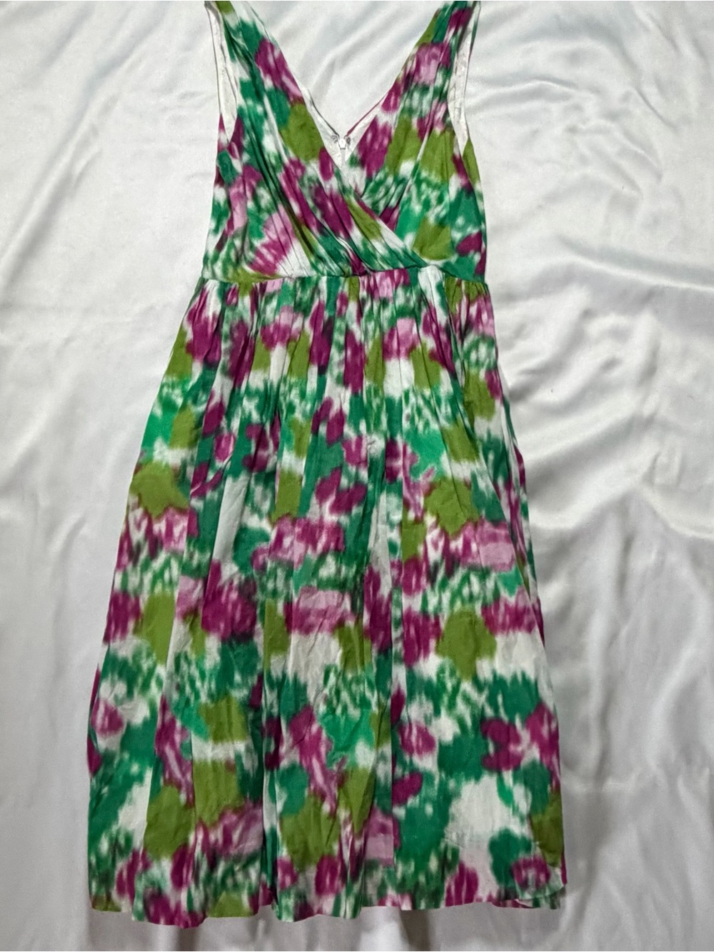 Allen B. By Allen Schwartz Green, Pink & White Tie-Dye Midi Dress